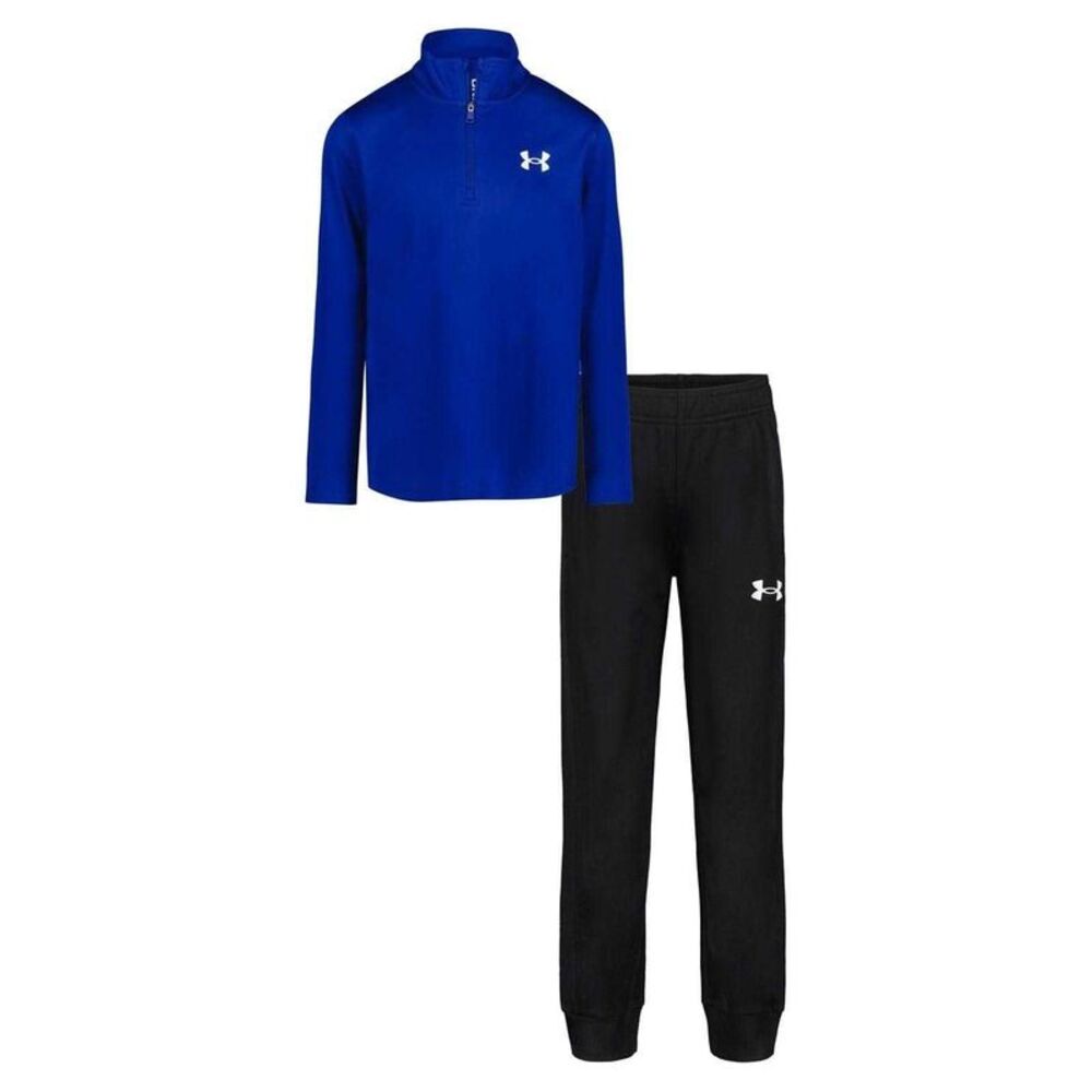 Under Armour Boys Quarter Zip Tracksuit Set / Tech Blue/Black
